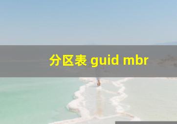 分区表 guid mbr